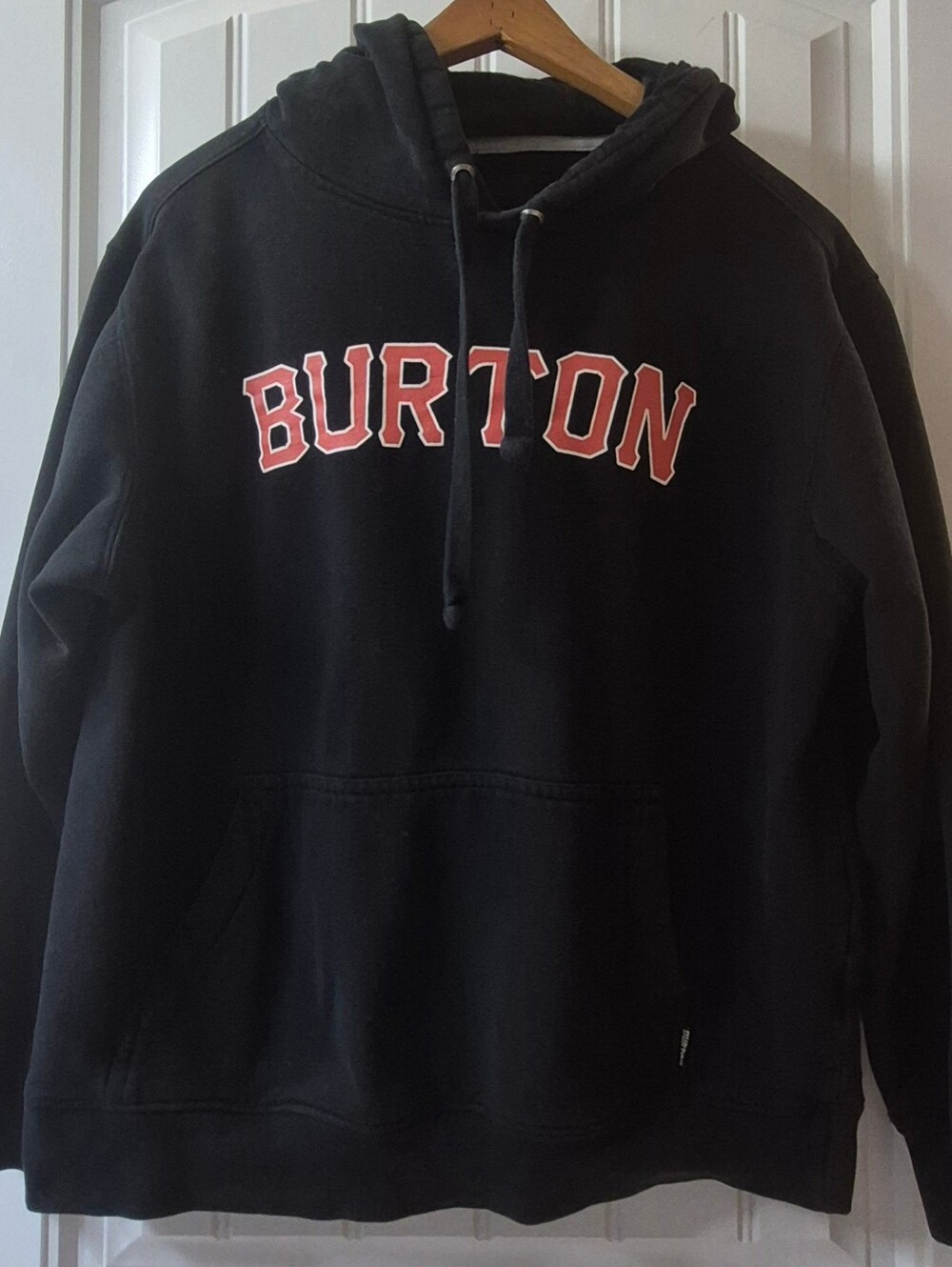 Mens Black Burton Branded Hoodie Size Medium